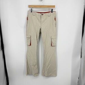 Vintage SO GSJC Pants Military Cargo Beige orange accents Y2K flare sz 11